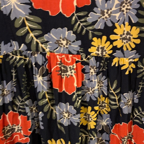 Free Assembly Floral Navy Dress with Red and Yellow Accents NWT Size Xl - Picture 5 of 10